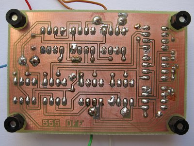 DFF test board photograph, copper side
