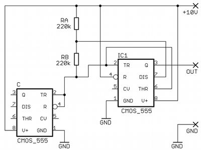Working connection of "capacitor 555"