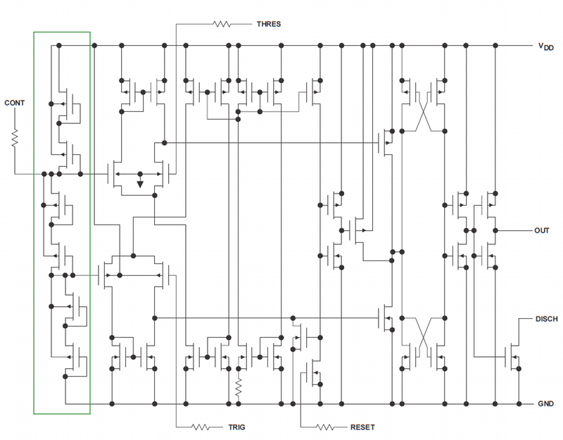 Internal schematic of CMOS 555